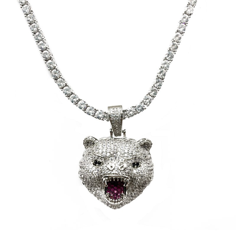 Colgante colgante de zircon con incrustaciones de Hip-Hop
